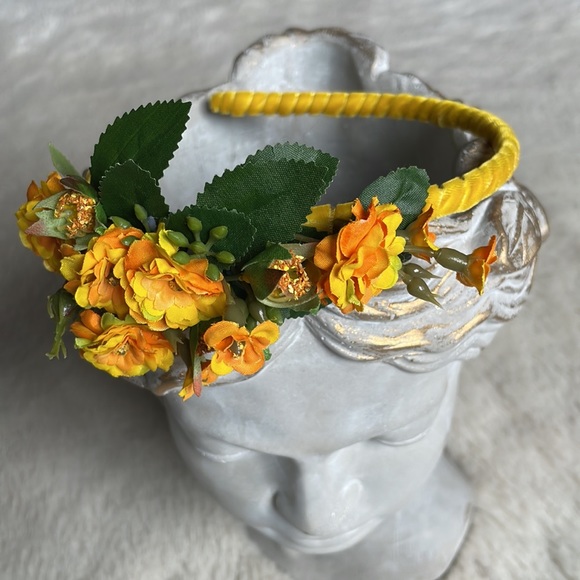 Yellow Orange Wild Rose Headband - Picture 6 of 16